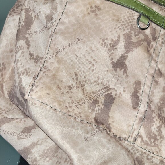 B Makowsky**Large All Leather** Army Green*Pebbled Soft Leather*Vintage Handbag - Picture 16 of 16